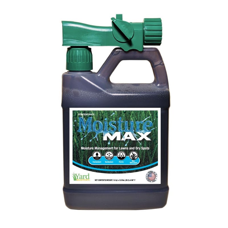 Yard Mastery Moisture Max Lawn Moisture Manager – Humectants + Surfactants + 4% Sea Kelp – Improves Water Retention & Root Growth – Liquid Lawn Treatment 1 Quart 32 Ounces – Covers 5,333 sq ft - Image 1